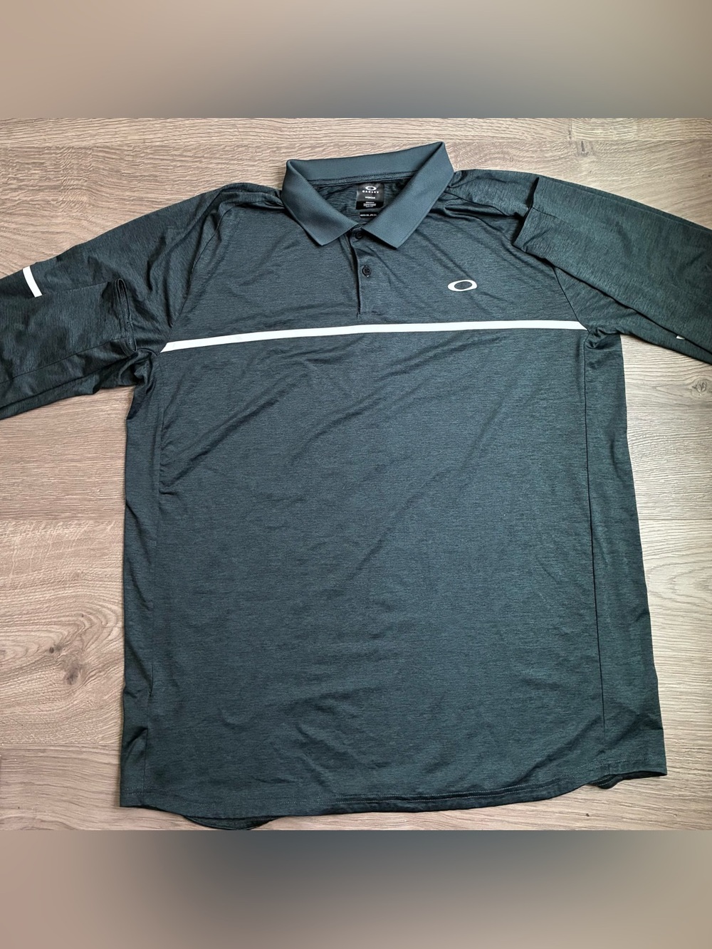 Oakley Men’s Long Sleeve Regular Fit Hydrolix Polo Shirt Gray Performance 2XL